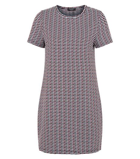 Red Geo Jacquard Tunic Dress | New Look