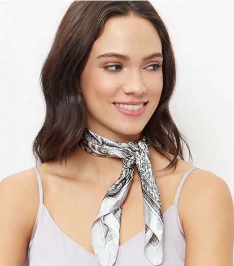 Grey Paisley Bandana | New Look