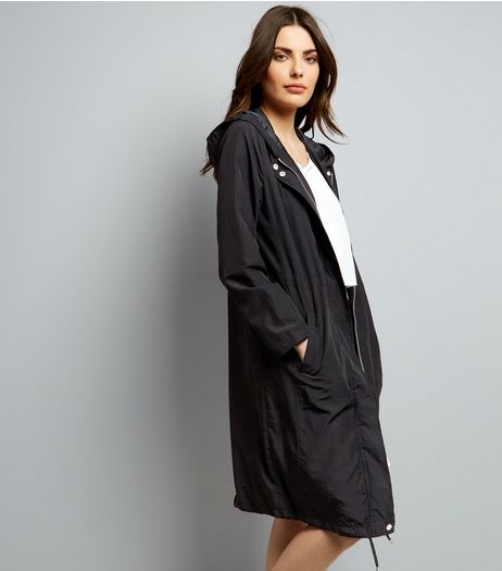 Black Longline Drawstring Duster Jacket | New Look