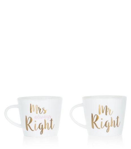 Cream Mr. & Mrs. Right Mug Set | New Look