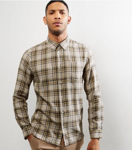 Cream Check Long Sleeve Shirt | New Look