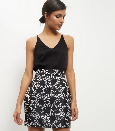 AX Paris Black 2 in 1 Floral Print Dress | New Look