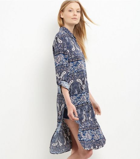 Apricot Blue Paisley Print Shirt Dress | New Look