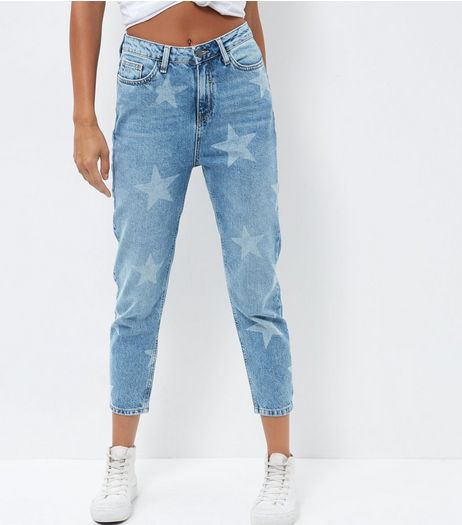 Blue Star Print Mom Jeans | New Look