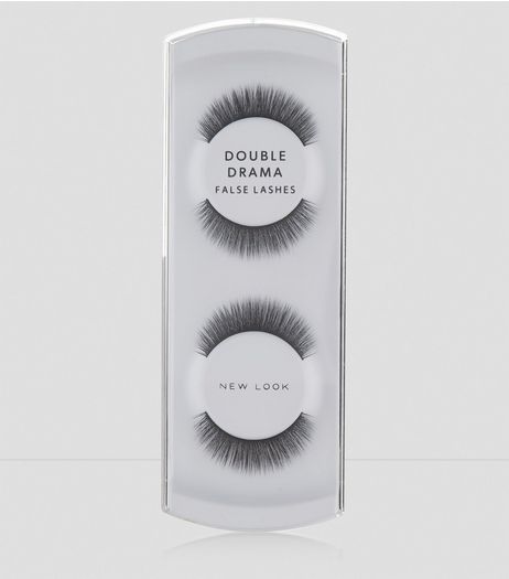 Black Double Drama False Lashes | New Look