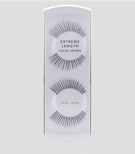 Black Extreme Length False Lashes | New Look