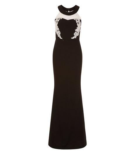 Black Embroidered Trim Maxi Dress | New Look
