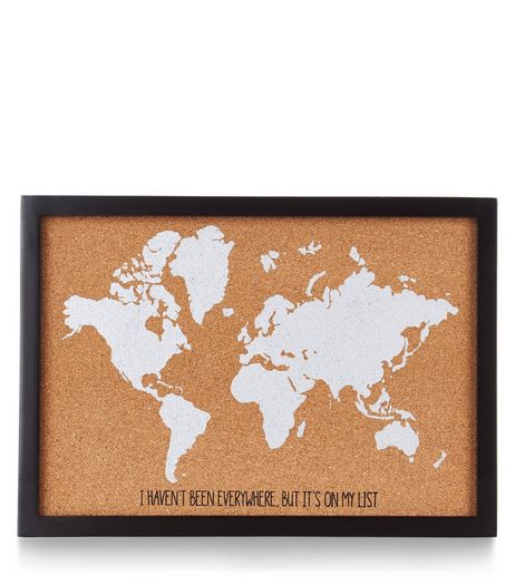 Brown World Map Cork Board | New Look