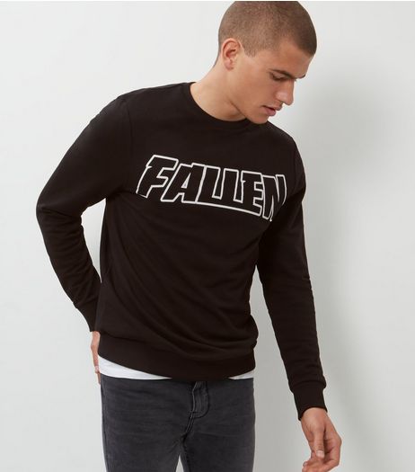 Black Fallen Sweater | New Look