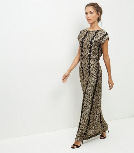 Mela Bronze Lace Maxi Dress | New Look