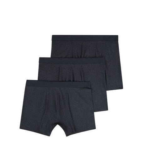 3 Pack Dark Grey Boxer Briefs | New Look