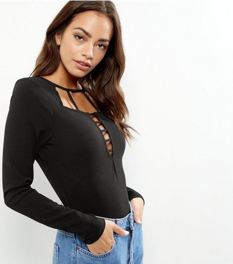 Parisian Black Caged Bodysuit | New Look