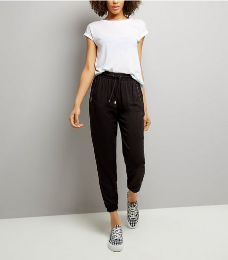 Black Tie Waist Trousers | New Look