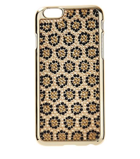 Brown Crystal Leopard Print iPhone 6 Case | New Look