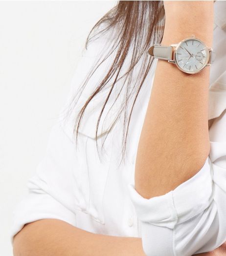 Grey Metallic Dial Watch | New Look