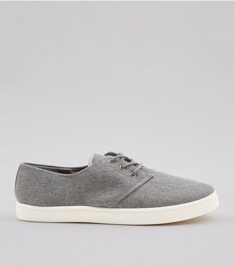 Dark Grey Canvas Plimsolls | New Look