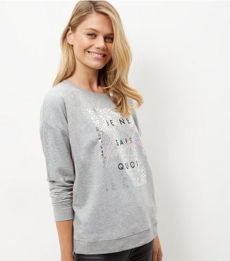 Grey Je Ne Sai Quoi Foil Sweater | New Look