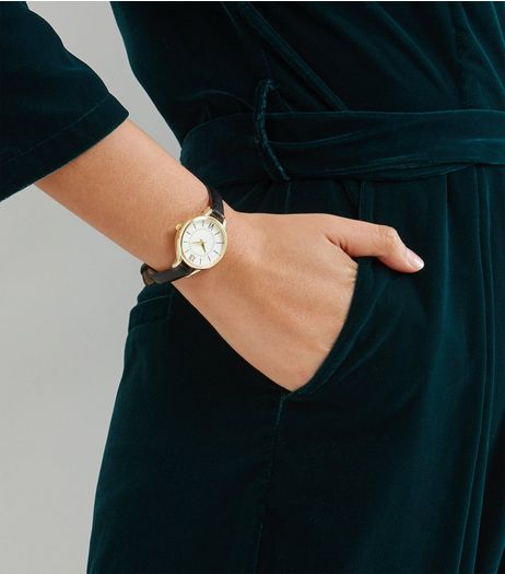 Black Skinny Strap Watch | New Look