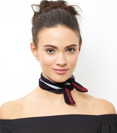 Multicoloured Stripe Satin Neckerchief | New Look