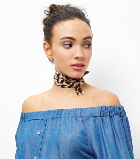 Brown Leopard Print Neckerchief | New Look