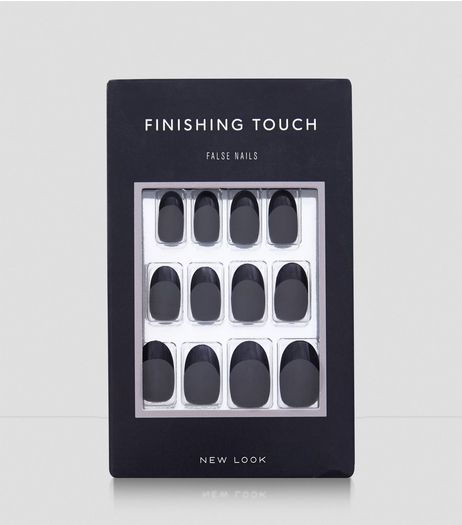 Black Matte and Shiny False Nails | New Look