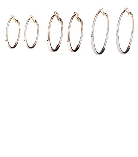 3 Pack Gold Hoop Earrings | New Look