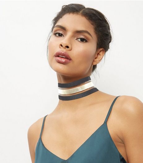 Gold Wide Choker | New Look