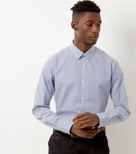 Pale Blue Check Print Long Sleeve Shirt | New Look
