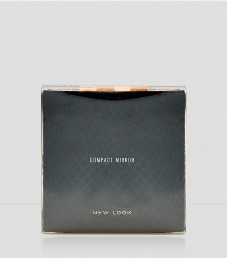 Black Snakeskin Compact Mirror | New Look