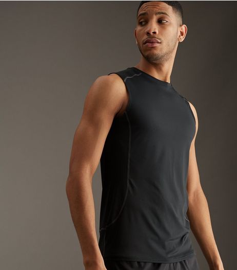 Black Stretch Sports Vest | New Look