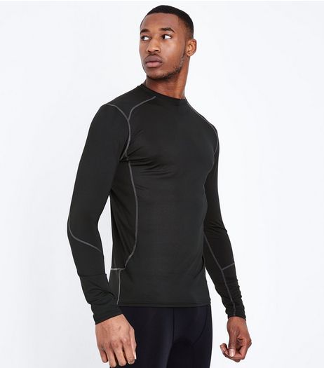 Black Long Sleeve Sports T-Shirt | New Look