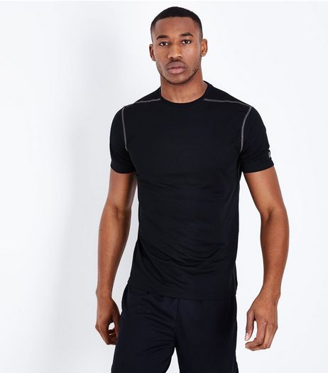 Black Mesh Short Sleeve Sports T-Shirt | New Look