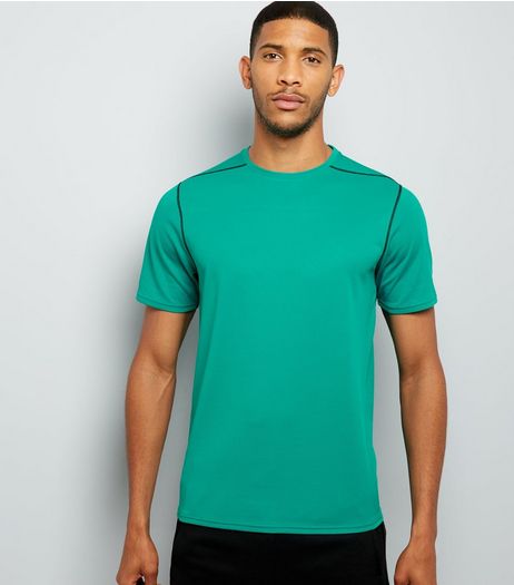 Green Mesh Short Sleeve Sports T-Shirt | New Look