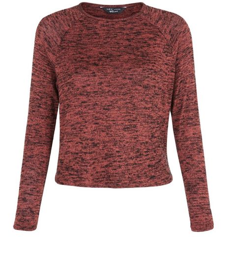 Teens Pink Space Dye Long Sleeve Top | New Look