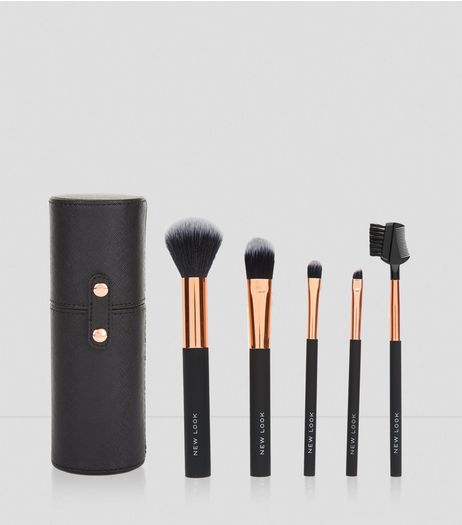 Black Cylinder Case Brush Set | New Look