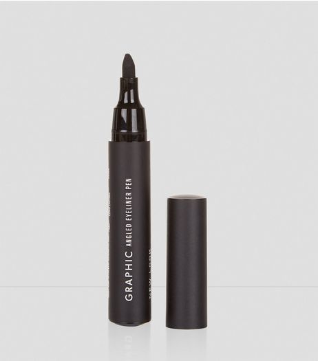 Black Graphic Angled Eye Liner Pen | New Look