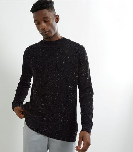 Black Speckled Turtle Neck Jumper | New Look