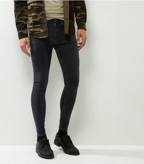 Black Washed Extreme Super Skinny Jeans | New Look