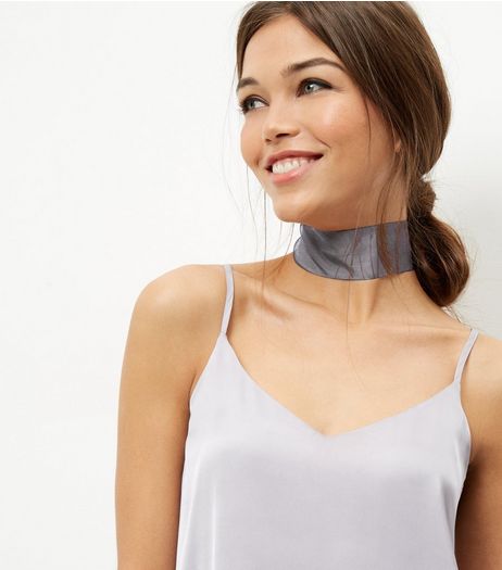 Black Chiffon Choker | New Look
