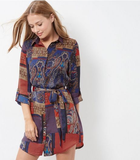 Parisian Red Abstract Print Shirt Dress | New Look