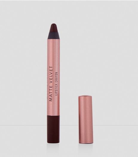 Dark Brown Velvet Matte Lipstick Crayon | New Look