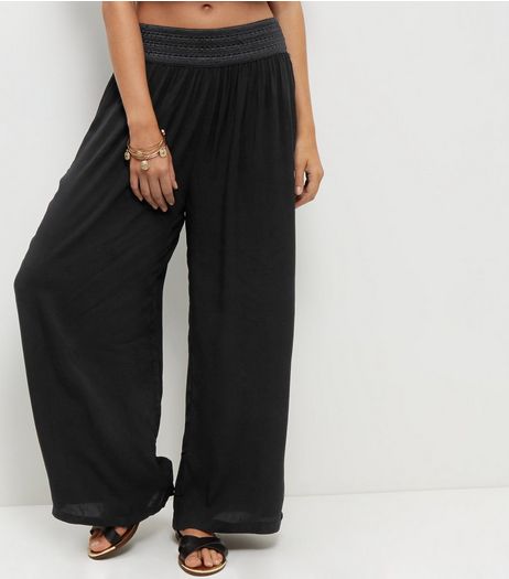 Apricot Black Wide Leg Trousers | New Look