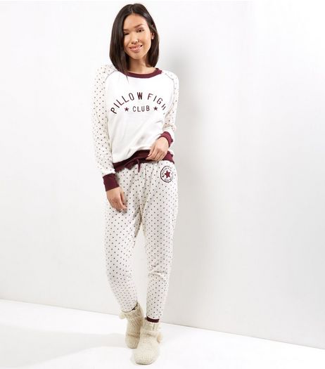 Cream Pillow Fight Club Pyjama Sweater | New Look