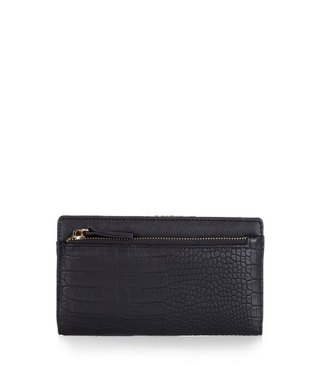 Black Snakeskin Texture Frame Purse | New Look
