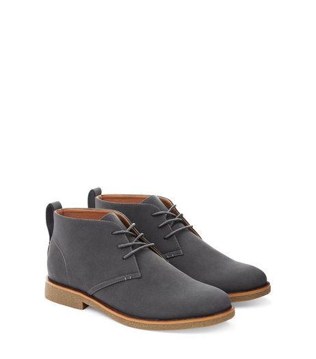 Grey Suedette Desert Boots | New Look