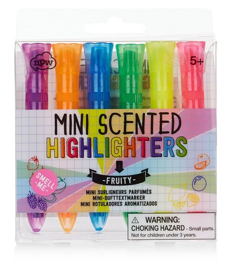 6 Pack Multi-Coloured Mini Scented Highlighters | New Look