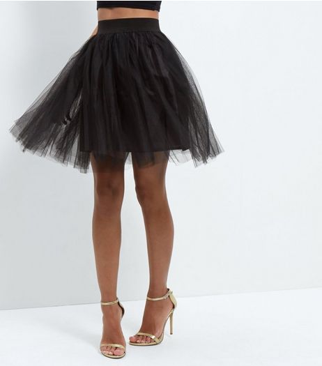 Cameo Rose Black Tulle Pleated Mini Skirt | New Look