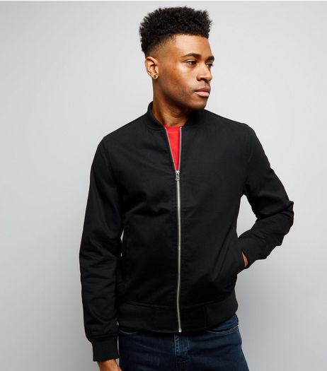 Black Cotton Bomber Jacket | New Look
