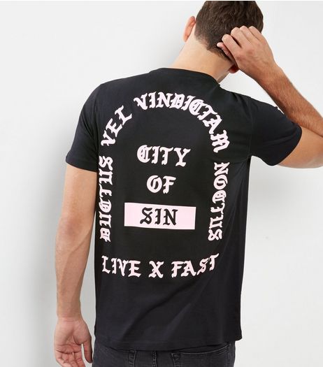 Black City Of Sin Print T-Shirt | New Look