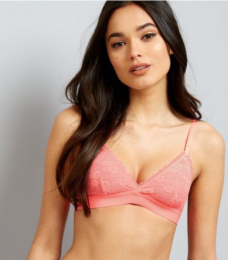 Coral Lace Bralet | New Look